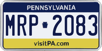 PA license plate MRP2083