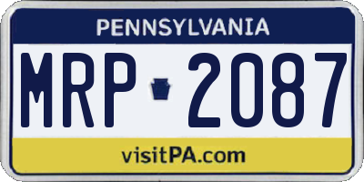 PA license plate MRP2087