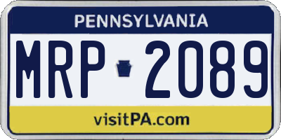 PA license plate MRP2089