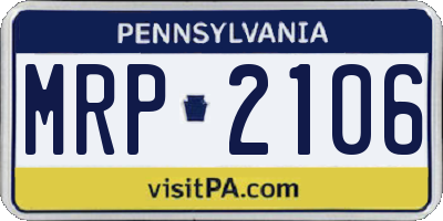 PA license plate MRP2106