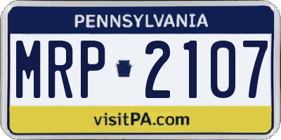 PA license plate MRP2107