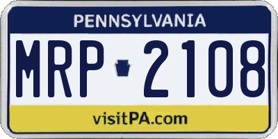 PA license plate MRP2108