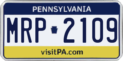 PA license plate MRP2109