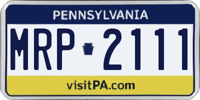 PA license plate MRP2111
