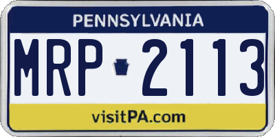 PA license plate MRP2113