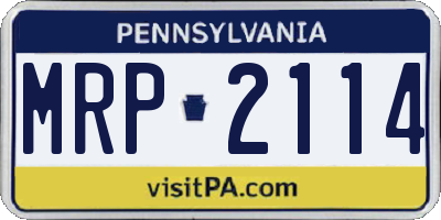 PA license plate MRP2114