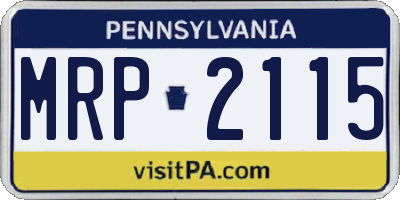 PA license plate MRP2115