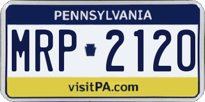 PA license plate MRP2120
