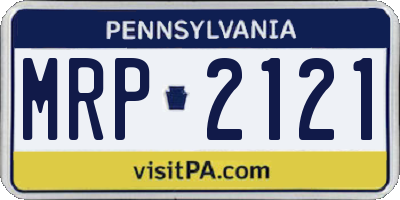 PA license plate MRP2121