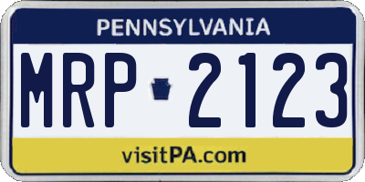 PA license plate MRP2123