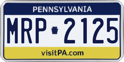 PA license plate MRP2125