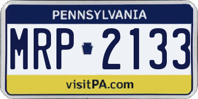 PA license plate MRP2133