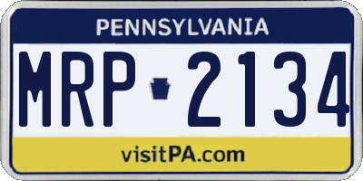 PA license plate MRP2134