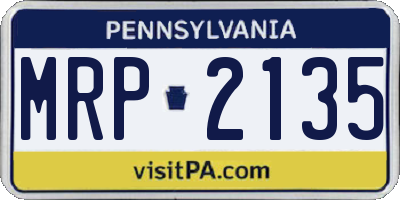 PA license plate MRP2135