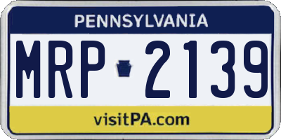 PA license plate MRP2139