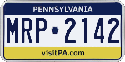 PA license plate MRP2142