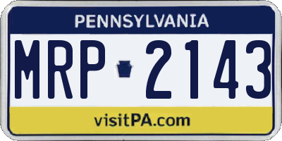 PA license plate MRP2143
