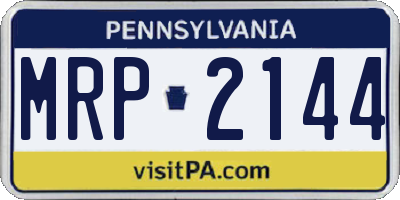 PA license plate MRP2144