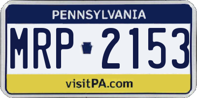 PA license plate MRP2153