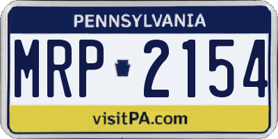 PA license plate MRP2154