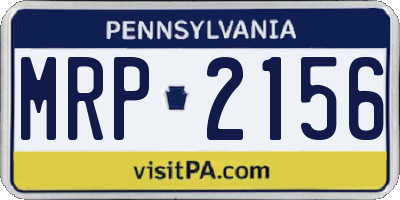 PA license plate MRP2156