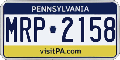 PA license plate MRP2158