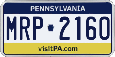 PA license plate MRP2160