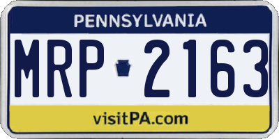 PA license plate MRP2163