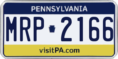 PA license plate MRP2166