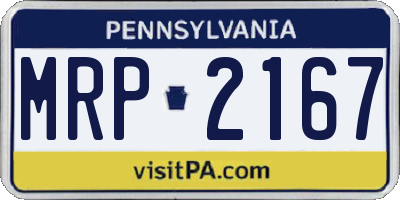 PA license plate MRP2167