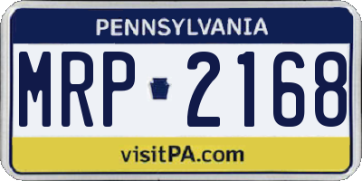 PA license plate MRP2168