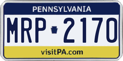 PA license plate MRP2170