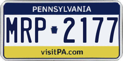 PA license plate MRP2177