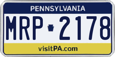 PA license plate MRP2178