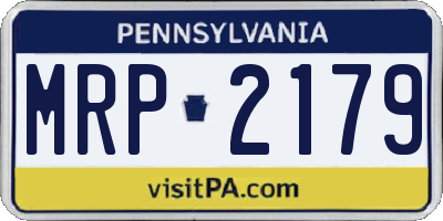 PA license plate MRP2179