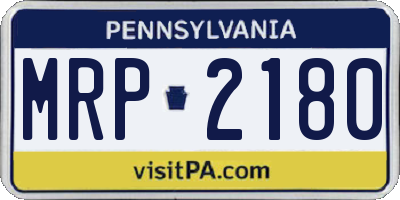 PA license plate MRP2180