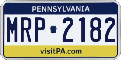 PA license plate MRP2182