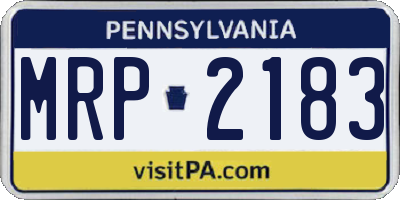PA license plate MRP2183
