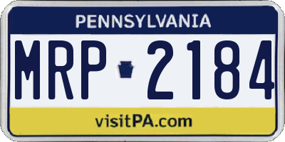PA license plate MRP2184