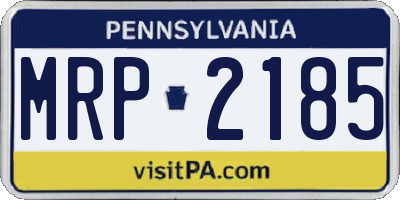 PA license plate MRP2185