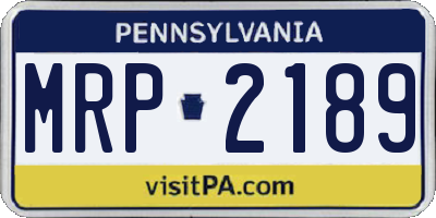 PA license plate MRP2189