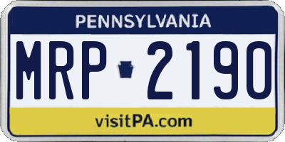 PA license plate MRP2190