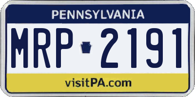 PA license plate MRP2191