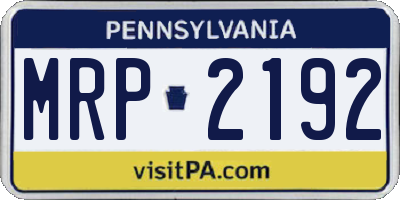 PA license plate MRP2192