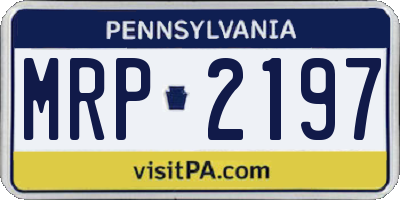PA license plate MRP2197