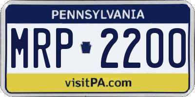 PA license plate MRP2200