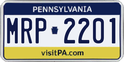 PA license plate MRP2201