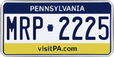 PA license plate MRP2225