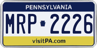 PA license plate MRP2226