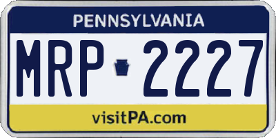 PA license plate MRP2227